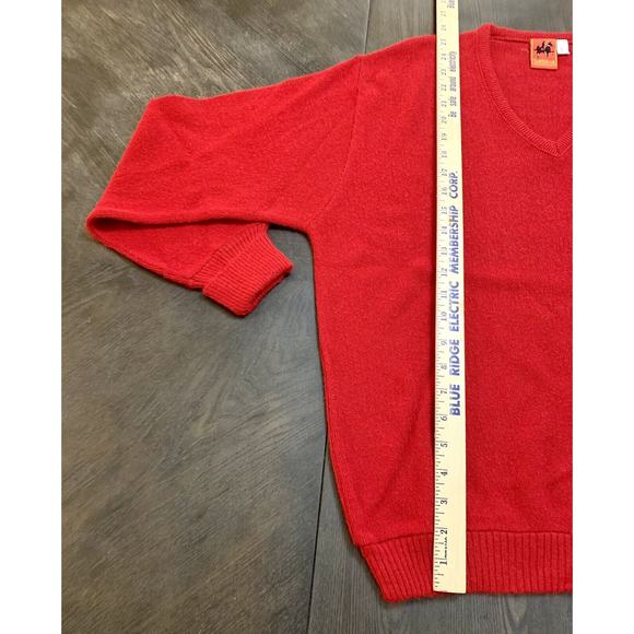 Vintage Saddlebred Belk Stores Services Sweater Red Polo Horse Size Large L - Picture 8 of 11